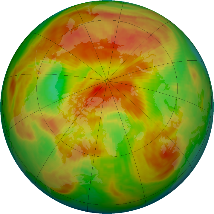 Arctic ozone map for 25 April 1983